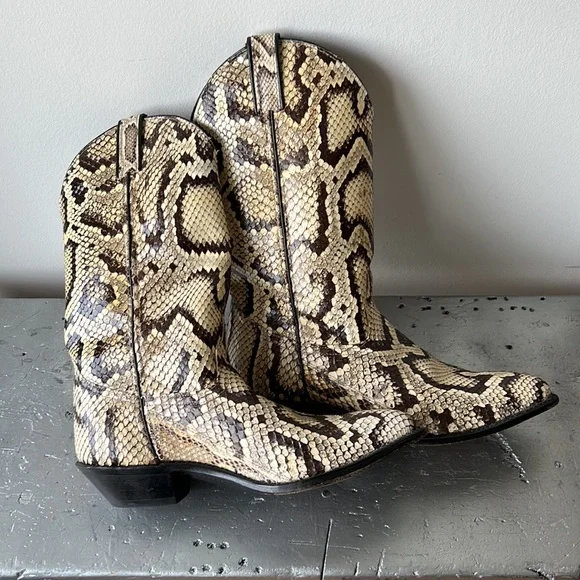 Vintage Cowboy Boots- Python Snakeskin - Picture 6 of 11